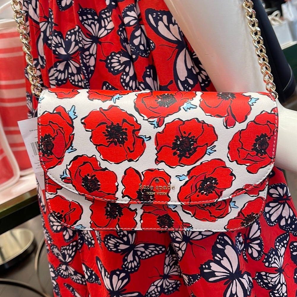 Kate Spade Kristi Poppy Printed Flap Crossbody 
Cream Multi NWT - Picture 16 of 16